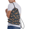 thumbnail image 3 of Kdxio Reindeer Print Drawstring Backpack Bag,Waterproof Draw String Back Sack, Gym Drawstring Bags Swim Bag For Unisex, 3 of 9