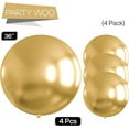 thumbnail image 3 of PartyWoo Metallic Gold Balloons, 4 pcs 36 Inch Large Gold Metallic Balloons, Gold Balloons for Balloon Garland or Arch as Party Decorations, Birthday Decorations, Baby Shower Decorations, Gold-G101, 3 of 5
