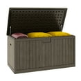 thumbnail image 4 of Uforic 230 Gallon Extra Large Outdoor Deck Box, Double-Wall Resin Storage Box with Divider & Side Handles, Lockable,‎ Weatherproof, Light Brown, 4 of 9