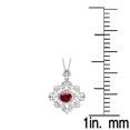thumbnail image 3 of Sterling Silver with Natural Garnet and White Topaz Framework Pendant with 18" Chain, 3 of 3