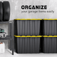thumbnail image 5 of 4 PACK of X-Large 23 Gallon Plastic Storage Bin Tote Organizing Container with Secure Latching Lids, Stackable, Extra Strength Clear with Built in Handle - Black and Yellow, 5 of 5
