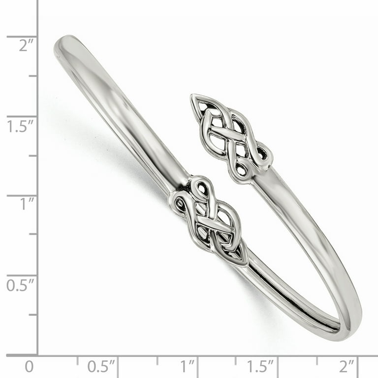 Sterling Silver Celtic Knot Flexible Bangle Bracelet Sterling Silver Celtic Knot Flexible Bangle Bracelet