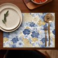 thumbnail image 4 of Pioneer Flower Floral Print Pattern Summer Placemats Table Placemats Set Of 6-Linen Kitchen Washable Placemats Table Mats 12x18 Inch Non-Slip Heat Resistant, 4 of 5