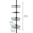 thumbnail image 2 of Mainstays 4 Tier Steel Tension Pole Shower Caddy with 3 Baskets & Soap Tray Shelf, Oil-Rubbed Bronze, 2 of 4