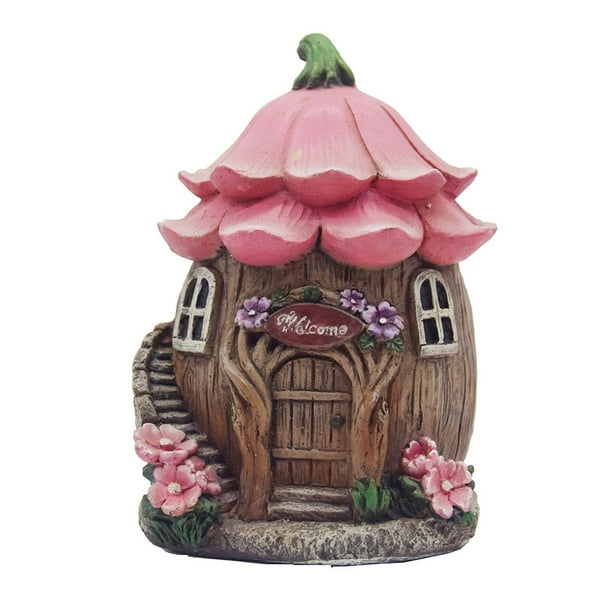 Estatua de casa de en miniatura, artesanía, micro paisaje, adorno de jardín, decoración para parterres, balcón, micro paisaje, casa de muñecas