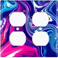 thumbnail image 3 of Metal Light Switch Plate Cover Liquid Candy Purple Pink Swirl CDY003, 3 of 13