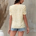 thumbnail image 4 of Onlywo Blouses for Women Plus Size， Fashion Women Summer V Neck Blouse Short Sleeve Floral Print Loose Pullover Casual Loose Comfy Shirt Tops, 4 of 7