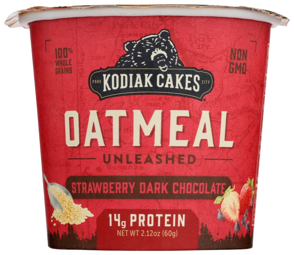 (12 Pack) Kodiak Cakes Oatmeal Strawberry Dark Chocolate Cup, 2.12 Oz