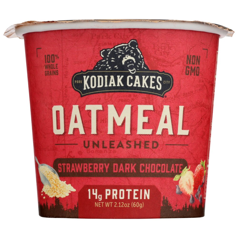 (12 Pack) Kodiak Cakes Oatmeal Strawberry Dark Chocolate Cup, 2.12 Oz