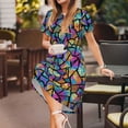 thumbnail image 3 of Naloa Colored Glass1 Print Womens Summer A-Line Dress with Pockets,Short Sleeve Dresses,Flowy Beach Swing Dress for Vacation Travel, 3 of 6
