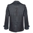 thumbnail image 3 of Mens Mid-Length Leather Peacoat-Epworth in Black, 3 of 5