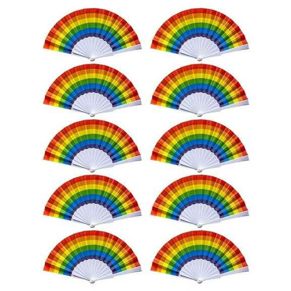 Rainbow Fan Pride Folding HandHeld Fans Gay Pride Accessories Rainbow Accessories Decorations Pride Month