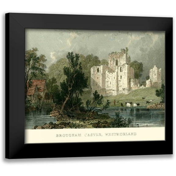 Allom, T. 14x12 Black Modern Framed Museum Art Print Titled - Brougham Castle, Westmoreland