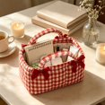 thumbnail image 4 of CSStudio Boho Floral Storage Basket with Handles, Portable Quilted Fabric Organizer Bin for Nursery Bedroom Bathroom Cosmetics Sundries, 4 of 7
