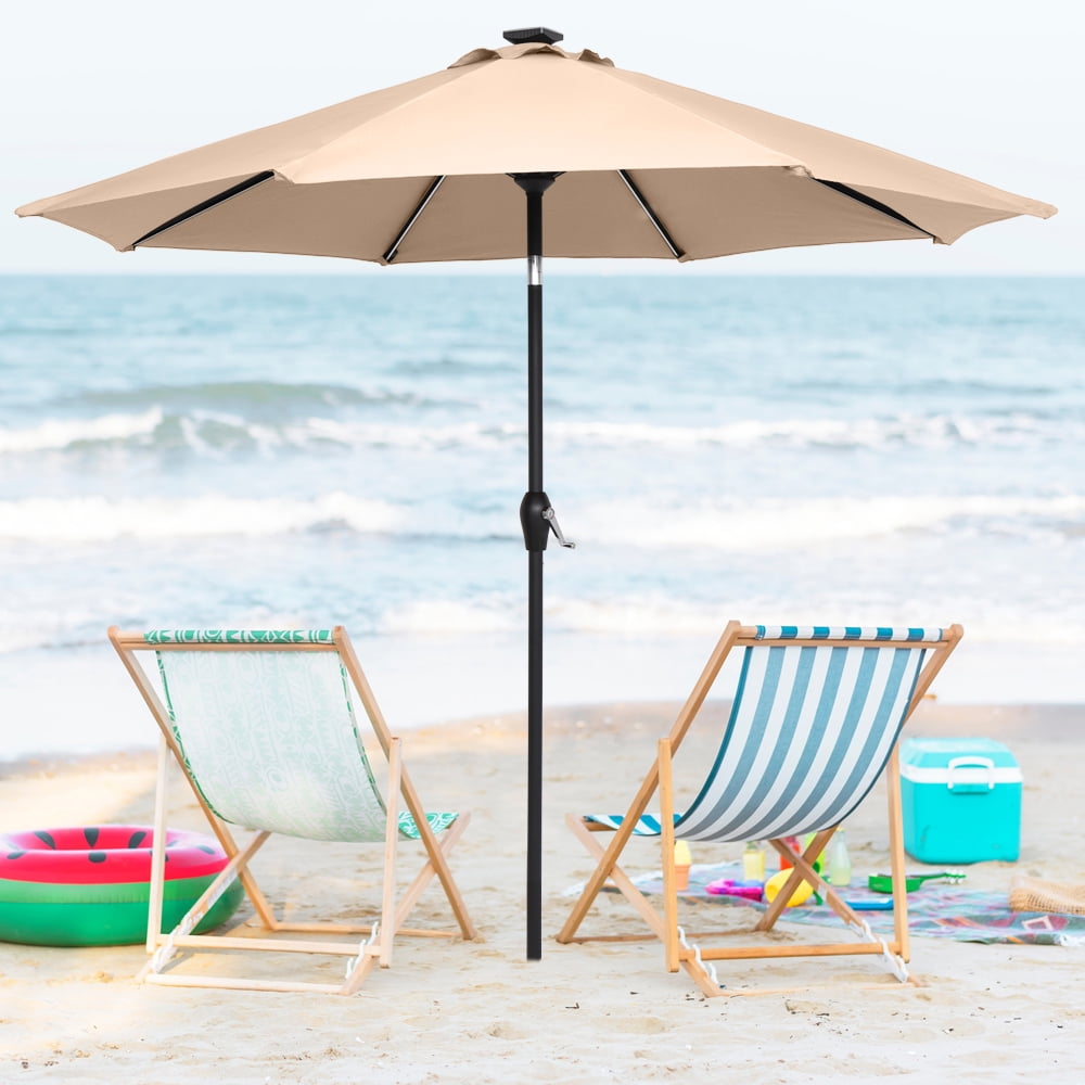 Kepooman 9FT Round Patio Umbrella, Outdoor Market Table Umbrella with Strip Light for Garden, Lawn, Backyard & Pool, Without Base, Top Color Kepooman 9FT Round Patio Umbrella, Outdoor Market Table Umbrella with Strip Light for Garden, Lawn, Backyard & Pool, Without Base, Top Color