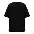 thumbnail image 6 of USSUMA Women's Casual V-Neck Half Sleeve Solid Loose Shirt Blouse Tops Black S, 6 of 9