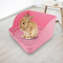 Rabbit Litter Box Guinea Bunny Pet Toilet Bedding Cage Pink