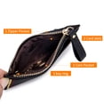 thumbnail image 5 of MFFOR Leather Coin Purse Slim Travel Change Wallet with Keychain, Black, 5 of 9