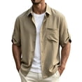 thumbnail image 7 of Qiyinn Men's Cool Summer Casual Adjustable Sleeve Length Shirt T-shirt, 7 of 7