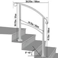 thumbnail image 4 of VEVOR 3-Step Transitional Handrail Fits 1 or 3 Steps Matte White Stair Rail Wrought Iron Handrail with Installation Kit Hand Rails for Outdoor Step, 4 of 9