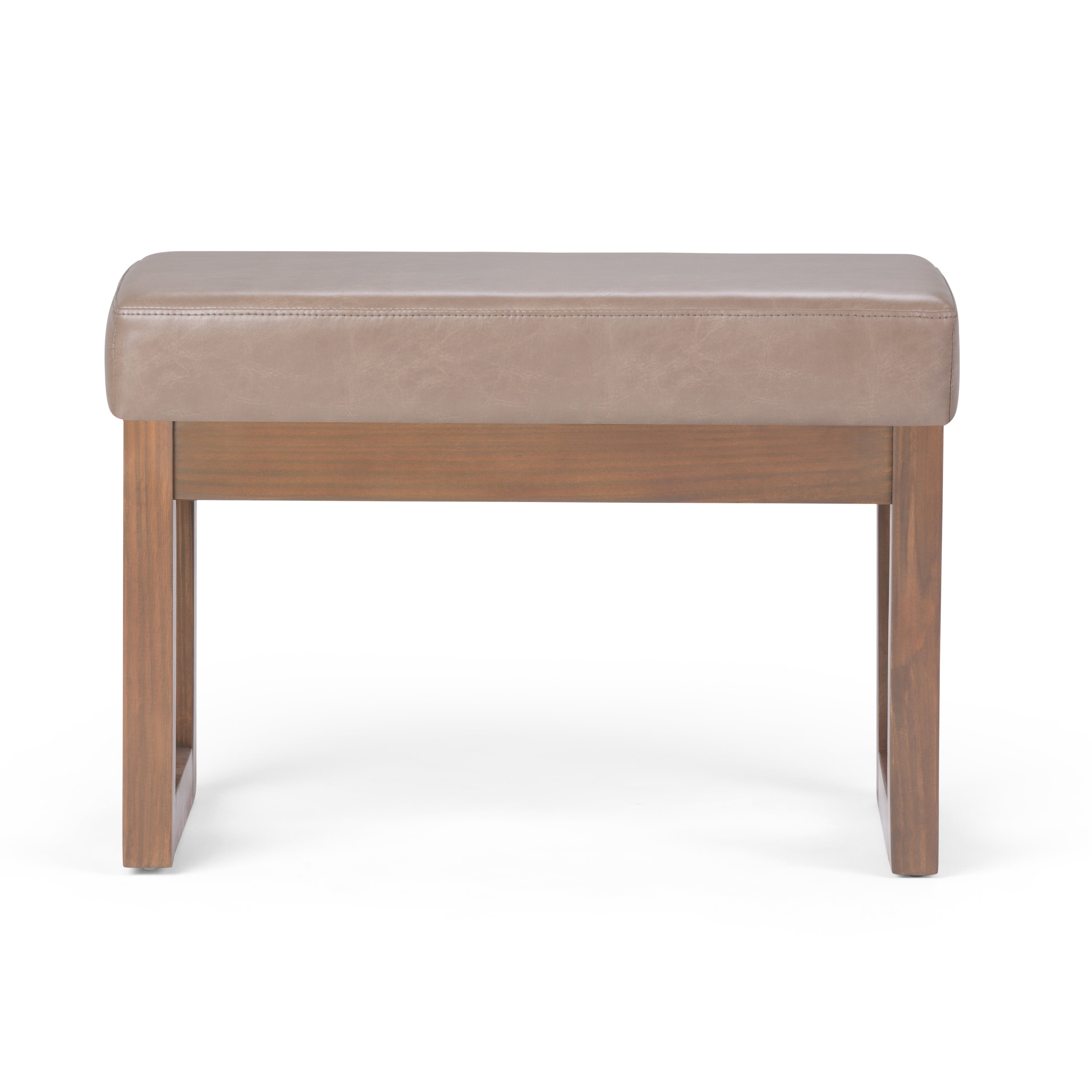 Simpli Home Milltown 27 inch Wide Solid Wood Contemporary Footstool Small Ottoman Bench in Ash Blonde