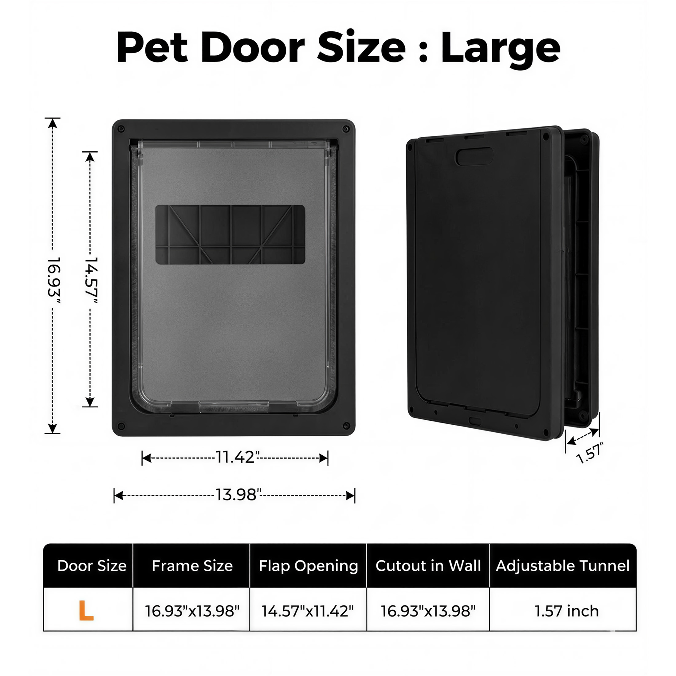 Sunypet Large Dog Door with Magnetic Auto-Close Lock photo 7