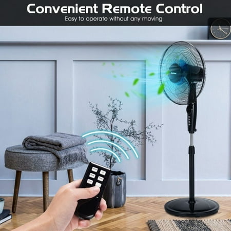 

EEPHO 16 Inches Adjustable Height Fan with Quiet Oscillating Stand for Home and Office