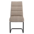 thumbnail image 2 of Moderne Tissu et Métal Chaise, Jeu de 2 - Beige et Noir, 2 of 8