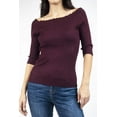 thumbnail image 5 of Blusa de canale manga 3/4 Roman Fashion / Juvenil, B2 (Morado) violeta oscuro M, 5 of 5