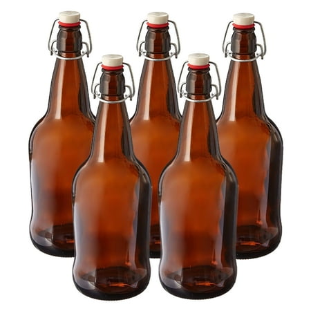 5 X 32 oz. Amber EZ Cap Kombucha Bottle (Best Water For Kombucha)