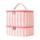 thumbnail image 1 of Estuche de transporte para esmaltes de uñas, bolsa de maquillaje, elegante, multiusos, portátil, regalo para mujeres, organizador de esmaltes de uñas Rayas beige rosas, 1 of 9