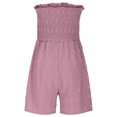 thumbnail image 6 of biudgviw Rompers for Women Strapless One Piece Tube Top Jumpsuits off the Shoulder Smocked Button Summer Beach Outfits for Date Night, 6 of 7