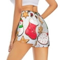 thumbnail image 2 of Uemuo Christmas Gingerbread Cookies Pattern Women's Athletic Shorts High Waisted Running Shorts with Liner Pockets Gym Elastic Workout Shorts-Medium, 2 of 9