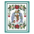 thumbnail image 1 of Kit de punto de cruz estampado DIY, patrón de muñeco de nieve de Año Nuevo, regalo de Navidad, 11 ct, 27 x 37 cm 11CT 27x37cm, 1 of 9