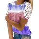 thumbnail image 2 of Fiudx Ofertas de La Semana Blusa de Encaje con Cuello Redondo y Manga Corta con Estampado para Mujer, 2 of 5