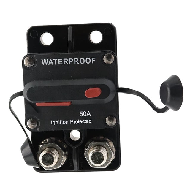 Disyuntor de 50 Amperios con /8 "-16 Espárragos 72 V CC Máx. para Coche, Barco, Vehículo , Camión, Autobús Baoblaze Interruptor de circuito de reinicio manual