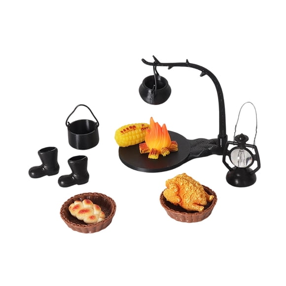 11 Piezas de Decoraciones para Casas de Muñecas en Miniatura, Minifiguras de Estufa Colgantes
