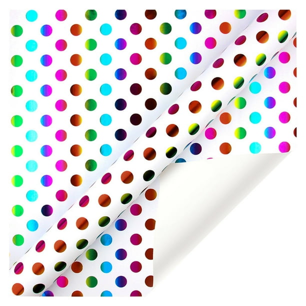 Multi color polka dot wrapping paper deals