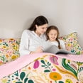 thumbnail image 4 of Feelyou Cartoon Flower Bedding Comforter Set 7pcs, Kawaii Plant Leaves Full Bedding Set, 4 of 8
