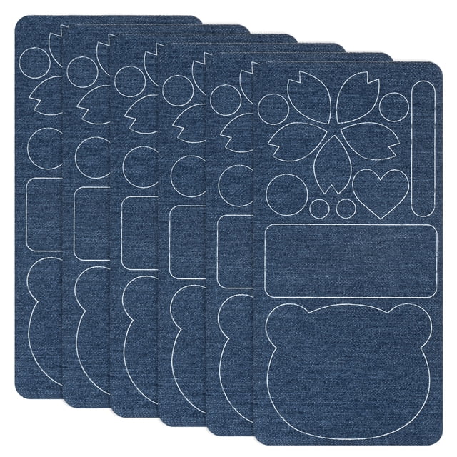 Uxcell 6-Pack Parches de Reparación de Poliéster, 7.9 x 3.9" Parches de Reparación de Tela Autoadhesivos para Sofás, Azul Marino de Mezclilla
