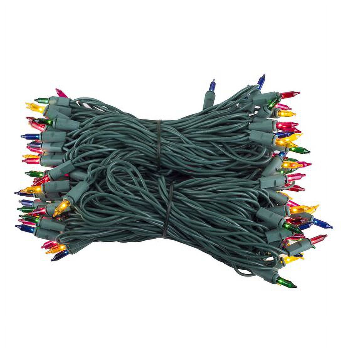 Kringle Traditions 100-Ct Indoor-Outdoor Multi Color String Lights Set for Parties, Bedroom - 50' Green Wire