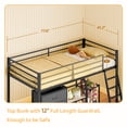 thumbnail image 4 of Zimtown Twin Size Low Loft Bed with Toy Storage and Shelf, Floor Bunk Bed Frame with LED Light, Black, 4 of 9