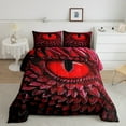 thumbnail image 3 of Red Dragon Eye Comforter Set Vintage 3D Dragon Queen Bedding Sets ,Gothic Quilt Mythical Animal Duvet Insert,Artistic Fantasy Room Decor Aesthetic, 3 of 6