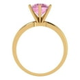 thumbnail image 4 of 2 ctw Solitaire Anniversary Ring for Women | Round Cut Simulated Pink Diamond | Hyperallergenic Solid 18K Yellow Gold, 4 of 5