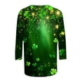 thumbnail image 4 of Xdegoge Gradient Print Tunic Top for Women St Patricks Day Falling Shamrock Tee 3/4 Sleeve Crew Neck Casual Soft Holiday Blouse Green Clover Festival Shirt Comfy Loose Fit Outfit, 4 of 5