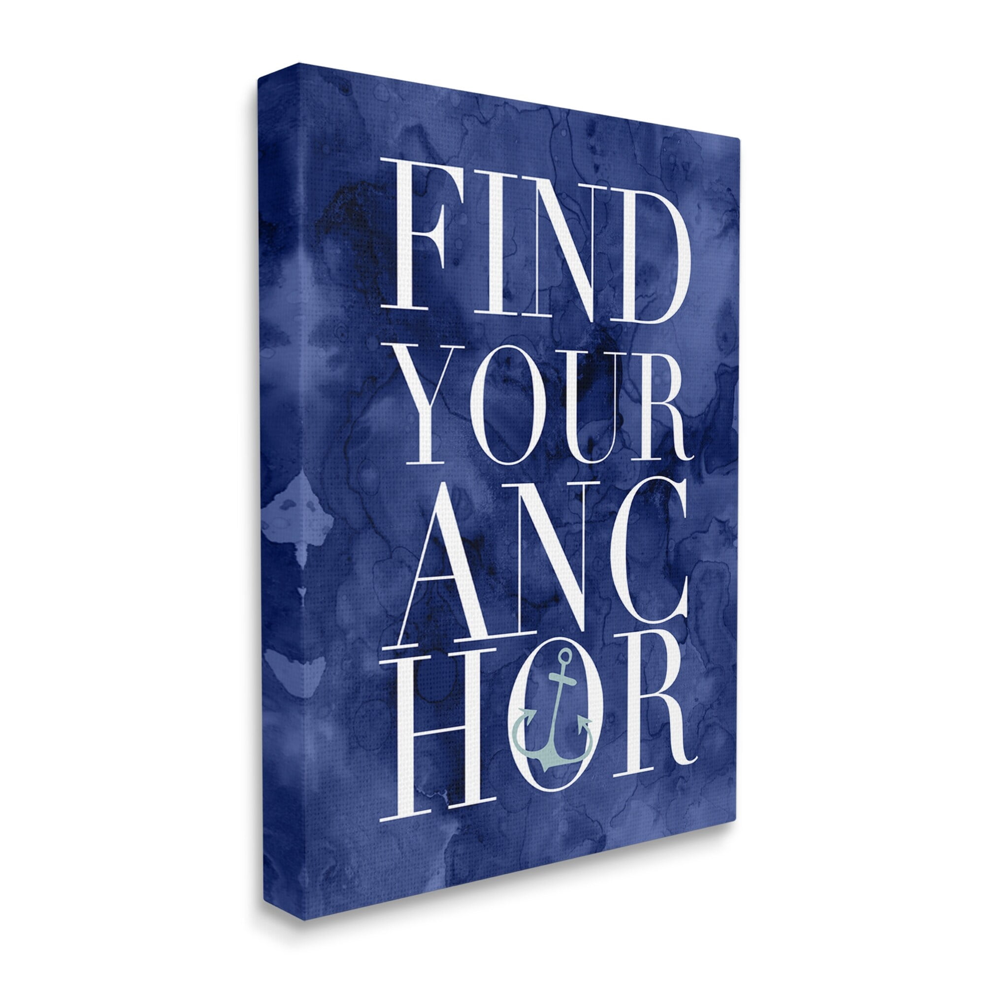 Stupell Industries Find Your Anchor Ocean Theme Anchor Text Graphic Art Gallery Wrapped Canvas Print Wall Art, Design by Daphne Polselli