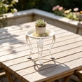 thumbnail image 4 of Single Tier Rustproof Vintage Round Metal Plants Stand, Decorative Flower Pot Holder Rack for Indoor Outdoor Living Room Balcony Patio Garden Corner, Heavy Duty Iron Planter Shelf for Home Greenery, 4 of 6
