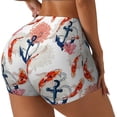 thumbnail image 1 of Balery Koi Fish And Corals Pantalones cortos de entrenamiento estampados para mujer, sin costuras, ajustados, para gimnasio, yoga, correr, deportes, ejercicio activo, fitness.-XX-Large, 1 of 8