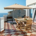 thumbnail image 4 of Gymax 10 Ft Square Offset Hanging Patio Umbrella 360 Degree Tilt Beige, 4 of 10