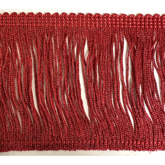 4" Metallic Chainette Fringe - 5 Yards! - Color: Red